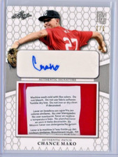 2022 Leaf Perfect Game Laundry Tag 1/1 Autograph #PA-CM2 Chance Mako RC- MINT