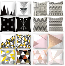 4Pcs Set 18"x18" Home Decor Pattern Polyester Sofa Cushion Cover Pillow case UK