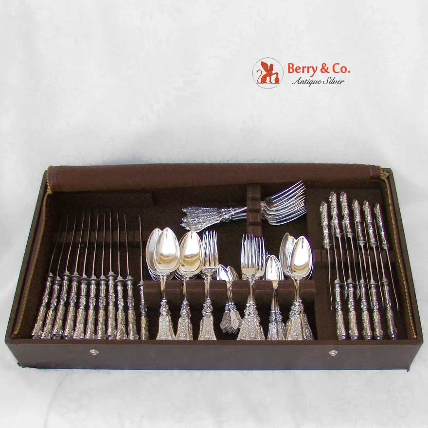 Renaissance Dinner and Luncheon Flatware Set 800 Silver 1890