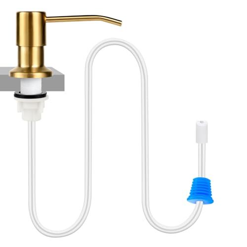 Dish Soap Dispenser for Kitchen Sink, Countertop Sink Soap Gold Brushed