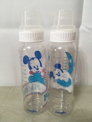 Vintage 1984 Evenflo Baby Bottle Disney Mickey Mouse Gerber Top