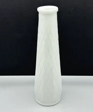 EO Brody Milk Glass Vase 8 Panel M-147 Quilted Diamonds Cleveland 9" Vintage