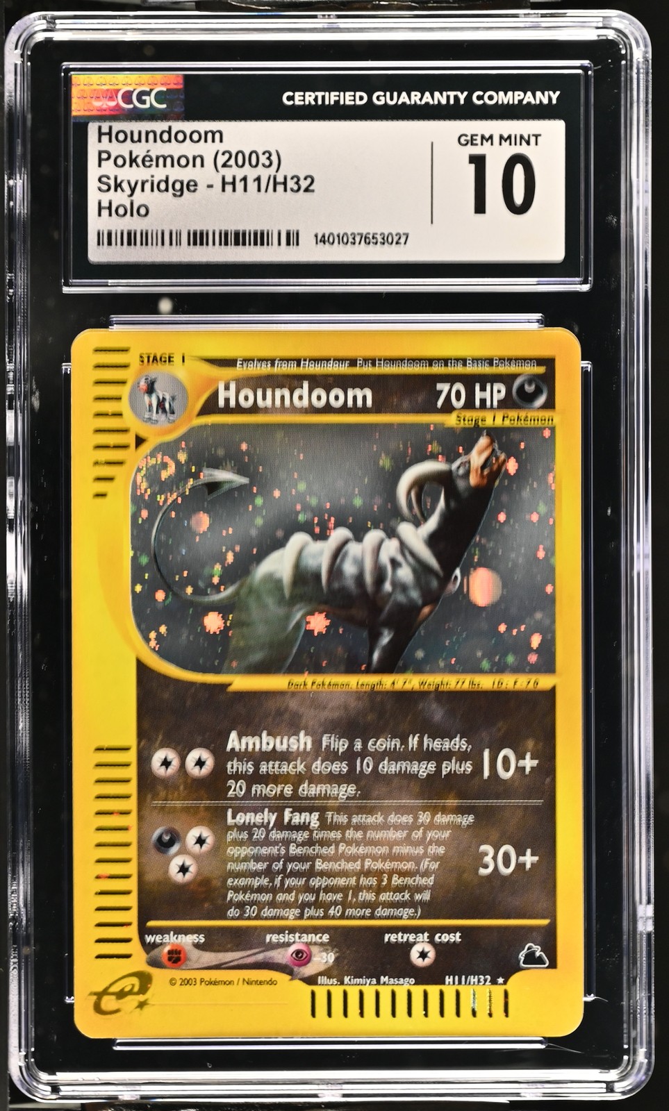 Pokemon Houndoom Skyridge H11/H32 Holo CGC 10 Gem Mint