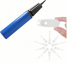 Ball Pump Set, 13-Piece Blue Sports Ball Inflator Kit with 2 Pullers and 10
