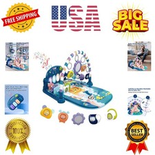 Baby Play Mat Gym, Funny Play Piano Tummy Time Activity Mat with 5 Infant Sen...