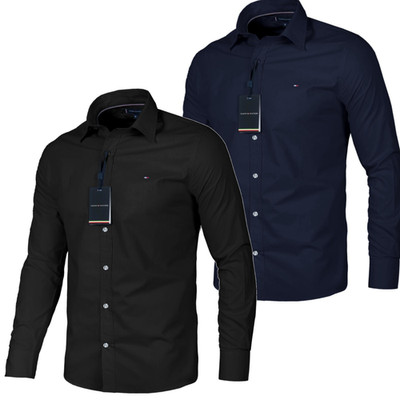 Tommy Hilfiger HEMD Gr: M - L - XL - XXL Flex Slim Fit Langarm Hemd