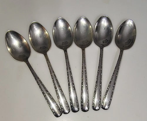 Gorham Sterling Silver Set of 6 Teaspoons Camellia Very Good Condition