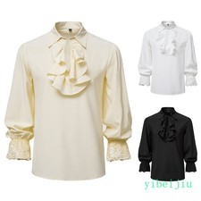 Men's Vampire Renaissance Victoria Steam Ruffle Costume Shirts Cosplay Fashion
