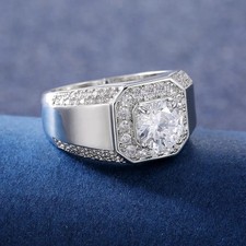 Brilliant Zircon Stone Mens Ring 1PC Luxury Noble Party Fashion Statement Ring