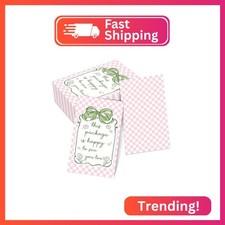 Kbodnwe Green Bow Thank You Cards for Orders Thank You Notes to Support My Busin