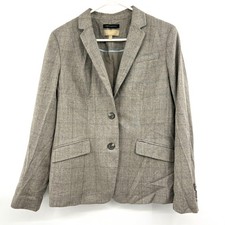 Talbots Houndstooth Wool Gray Blazer Women's 10