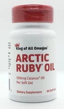 Arctic Ruby Oil 60 Soft Gels 500mg Calanus Oil 1000mg per serving NEW