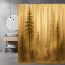 Rustic Forest Shower Curtain - Elegant Tree Design for Bathroom