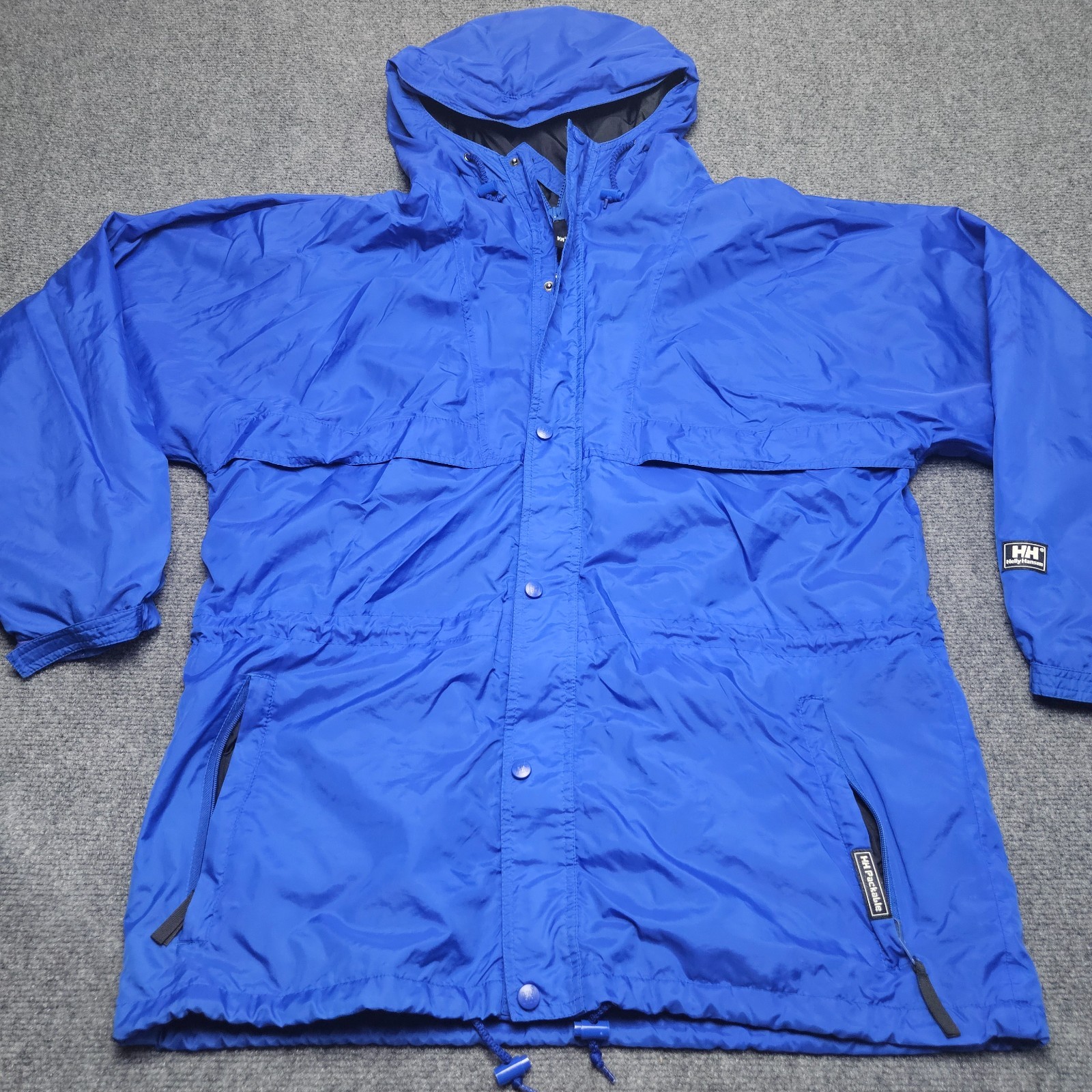 Helly Hansen Rain Jacket Large Blue Nylon Hooded … - image 2