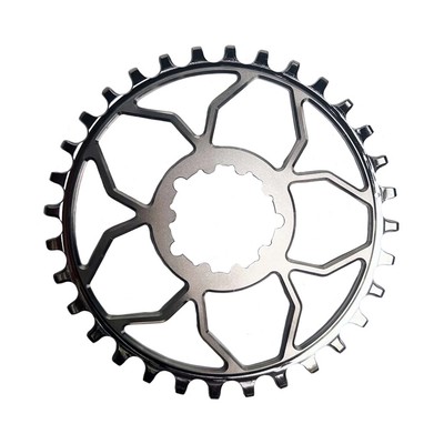 5Dev Titanium 3-Bolt Chainring, 3mm Offset, 32T, Raw/Silver