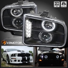 Black Fits 2005-2009 Ford Mustang Led Halo Projector Headlights Lamps Leftright Black Fits 2005-2009 Ford Mustang Led Halo Projector Headlights Lamps Leftright