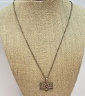925 Sterling Garnet Lotus Flower Pendant Cable Chain Necklace 6.5g — photo 4