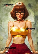 ACEO ATC Sketch - Velma Dinkley - 1/1 - Authenticity Stamp