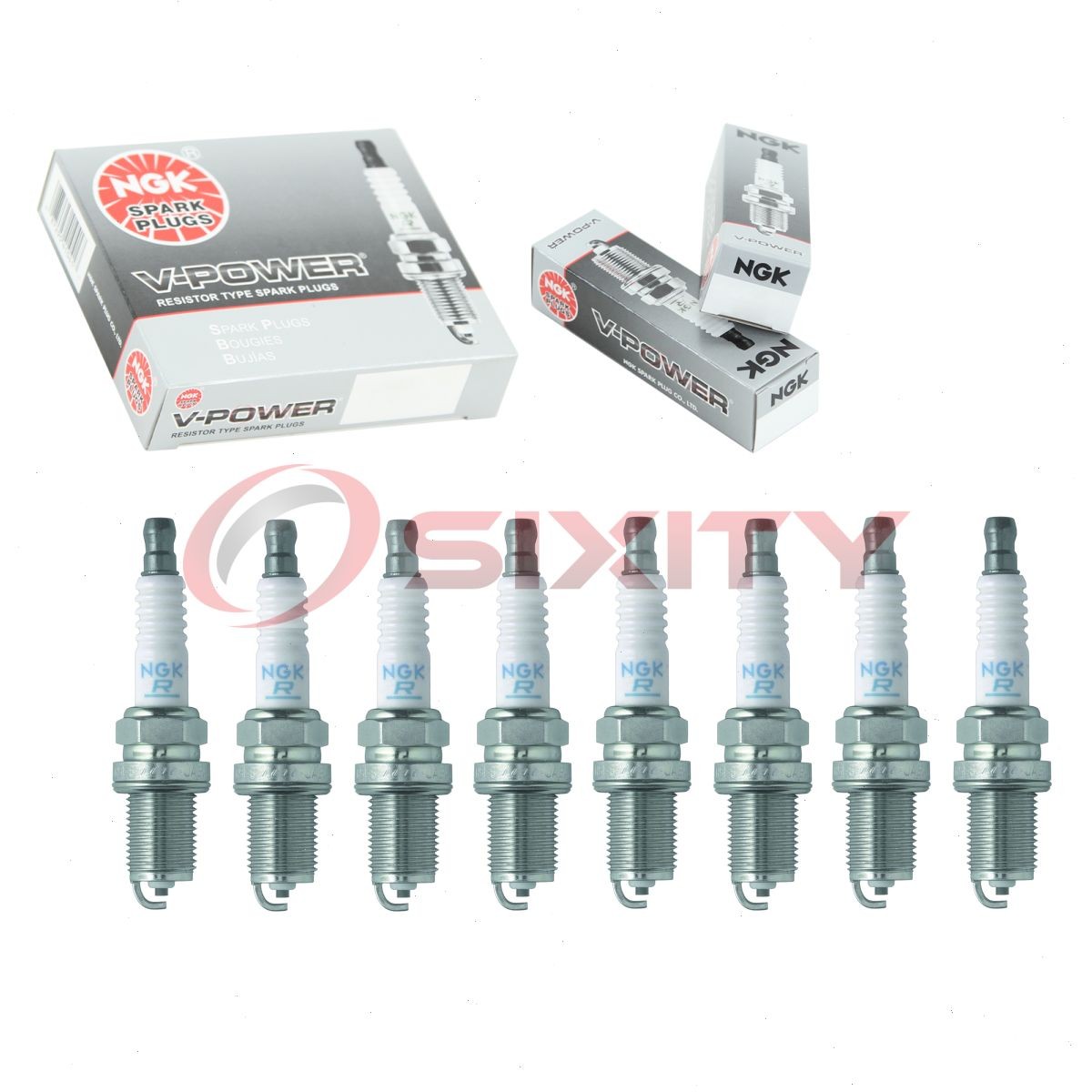 8 pcs NGK V-Power Spark Plugs for 1986 Cadillac Fleetwood 5.0L V8 - Engine bh
