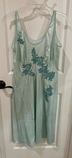 Vintage Van Raalte Nylon Satin Suavette Floral Embroidered Nightgown 81141 38 US
