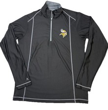 Minnesota Vikings Antigua Long Sleeve NFL Shirt Men’s M Black 1/4 Zip Pullover