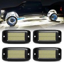 108 High-Power LEDs per Pod 4Pods Pure White Rock Lights Ultra-Bright Offroad Un