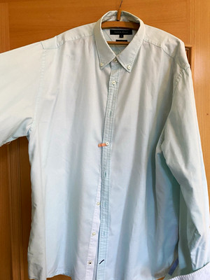 Vintage Tommy Hilfiger Herren Hemd XL zartgrün/mint Button-Down New York Fit