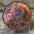 1878 REV OF 79 MORGAN DOLLAR GEM BU MONSTER RAINBOW TONER $700-2150