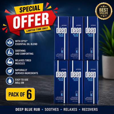 Deep Blue Rub Pack of 6 Muscle Relief Massage Rub Essential Oil Blend 120ml