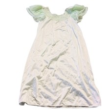 Vintage Pastel Green Puff Sleeve Night Gown Lace Details