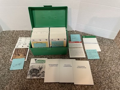 VINTAGE 70s Illustrated Wildlife Treasury 780+ Animal Fact Cards in Case