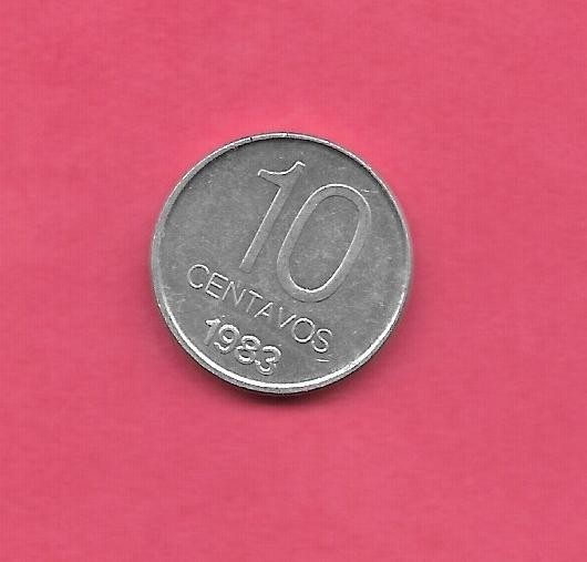 ARGENTINA KM89 1983 XF-UPER FINE CIRCULATED OLD VINTAGE 10 CENTAVOS COIN