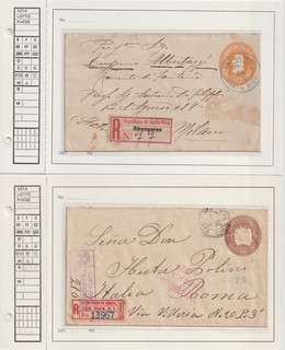 Costa Rica 2 Seldom Seen Registered Early Postal Stationary Research (M43)