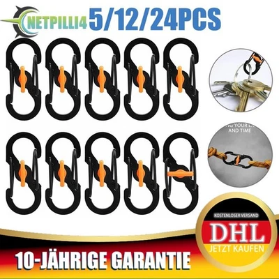 MARKENLOS S Karabiner Mini Karabinerhaken Metall Schraubkarabiner Doppelfeder für Camping