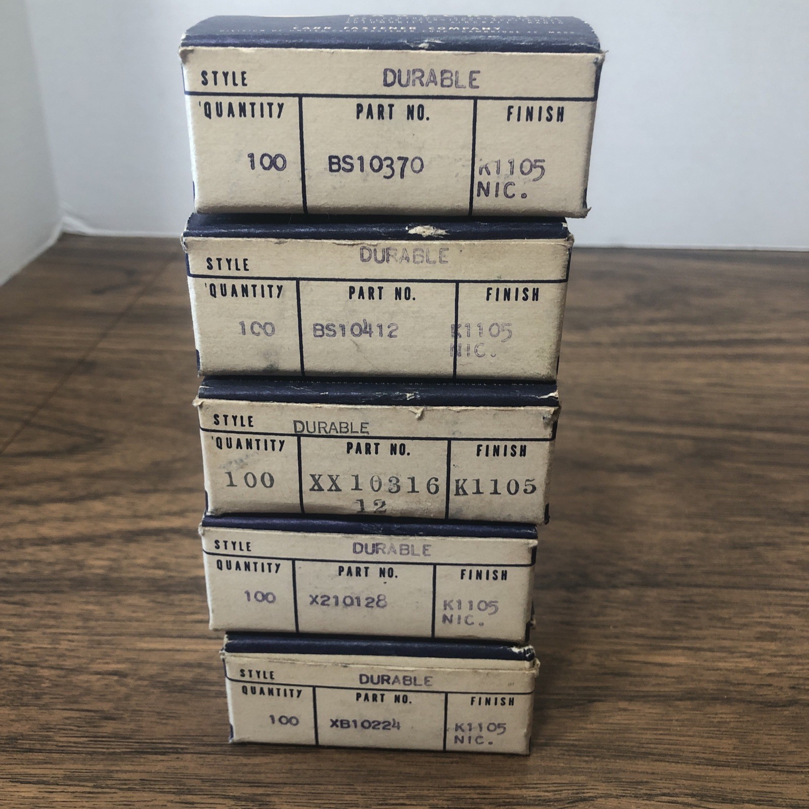 5 Open Box Lot Vtg Carr DOT Fasteners Clothing Rubber Aircraft Marine Snaps Stud