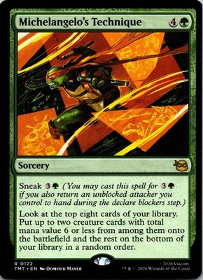 Michelangelo's Technique 0122 Teenage Mutant Ninja Turtles MTG NM