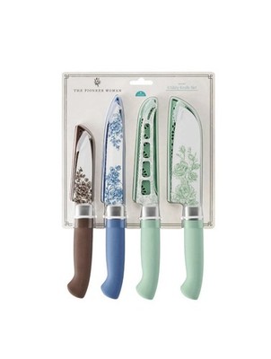 New! HTF!! The Pioneer Woman Agatha 4-Piece Stainless Steel Utility Knife Set