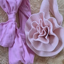 Pink Baby Headbands Fabric Bow Flower Accents Unisex Toddler One Size