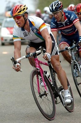 Steffen Wesemann as World Cup leader in the 2004 Amstel Gold Race Old Photo