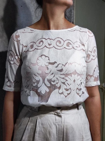Women Monsoon Shirt White Cotton 34 / XS