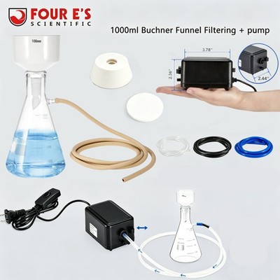 Lab Vacuum Pump Oilless 18 L/Min 1000ML Lab Vacuum Filtration Filter Flask Kit