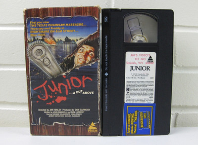 Junior A Cut Above (VHS, 1985) 80s Cult Horror Comedy Blockbuster Gatefold Case