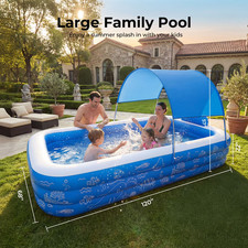 Large Inflatable Family Swimming Pool 120  x 68   Backyard Summer Fun for Kids