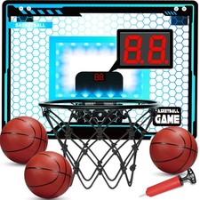 Mini Basketball Hoop Indoor for , Basketball Hoop Over The Door with Lighting...