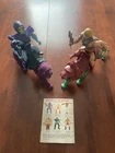 MOTU VTG Lot He-man & Skeletor. 7 Action Figures, 2 Cats, 1 Road Ripper.A56