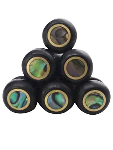 Ubrand AYUBOUSA 6pcs Ebony Guitar Pins Inlaid 4mm Abalone Dot 2012-WT03