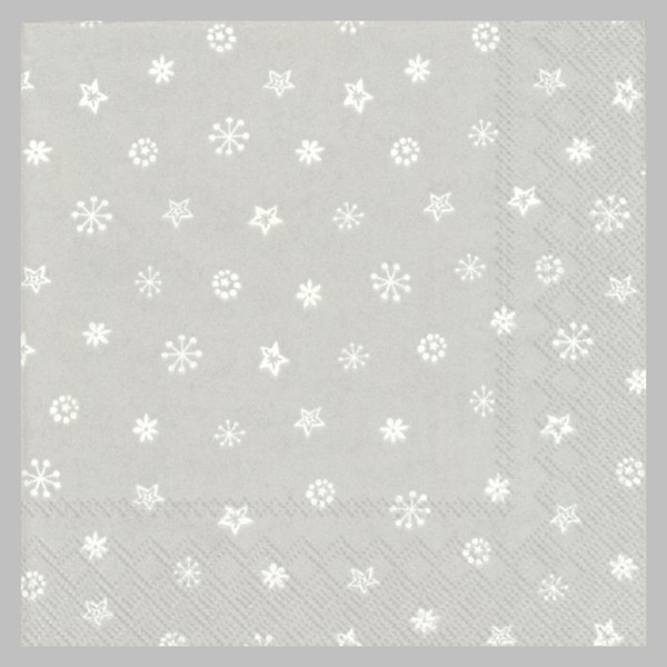 Servietten Little Joy Papierserviette Papier Lunch 3 Lagig 33X33Cm Silber Sterne-image