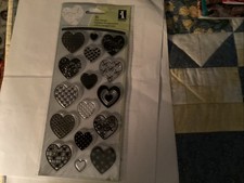 New Inkadinkado Stamp. Set Of 16. Patterned Hearts. 60-30343 Cardmaking