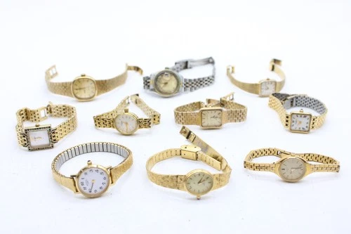 F x10 Ladies Rotary Quartz Wristwatches. Inc Gold Tone, Not Tested Etc