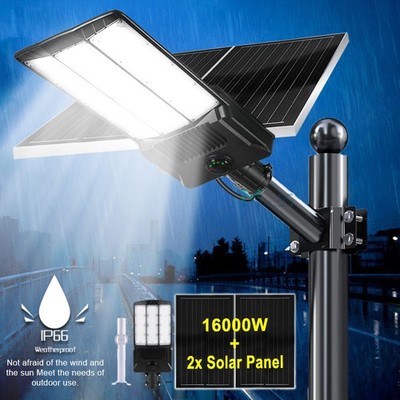 LED 16000W Commercial Solar Street Lights Outdoor Waterproof Parking Lot Light